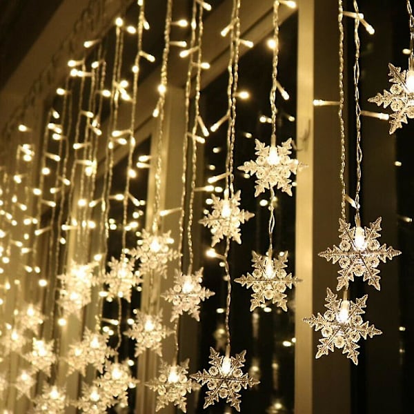 96 led-lumihiutalekeiju valonauha verhoikkuna 8 erilaista joulujuhlasisustus yhdysvaltalainen lämmin väri US Warm Color