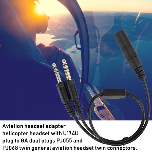 H-GA Helikopter Universal Aviation Headset Adapter for David Clark Kabel