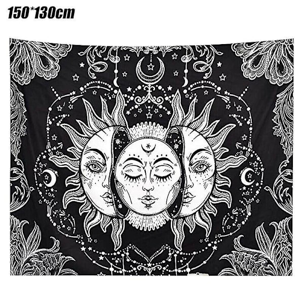 Tarot psykedeelinen kuvakudos Sun Moon seinälle ripustettava päiväpeite kodin sisustus 150x130cm