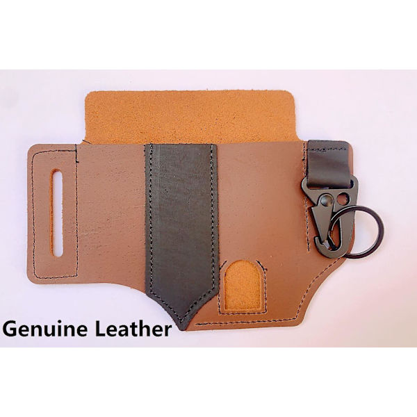 Taktisk multiverktygsbälte Läderväska Bärbar verktygsförvaringsväska Påse Utomhuscamping Jakt Midja Läderficka HY83-Brown-Leather