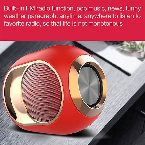 Bluetooth trådløs højttaler Bærbar bas FM-radio Stereo støjreduktion til udendørs hjemme Blue