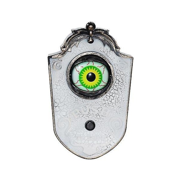 Halloween-dørklokke, Haunted Doorbell Animert øyeeplet Halloween-dekor White