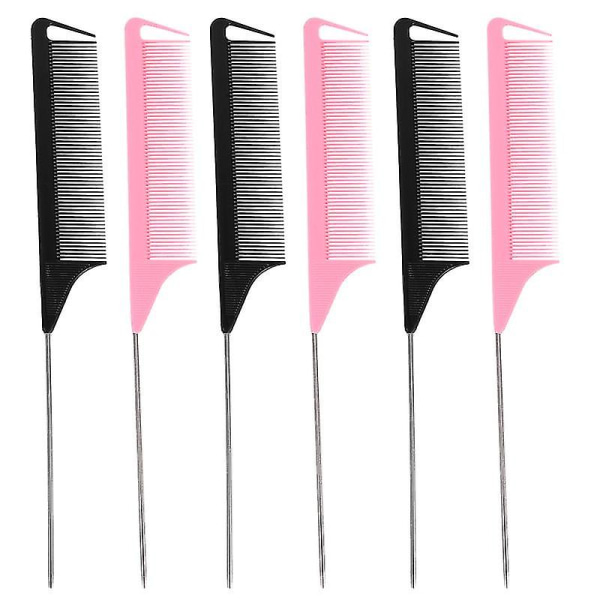 12stk Frisør Plast Pintail Comb Highlight Tail Comb For Hairshop