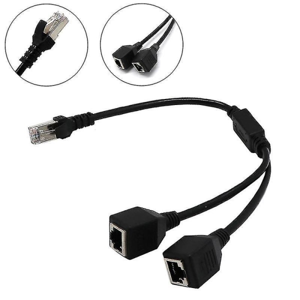 Rj45 Ethernet Y Splitter Adapter Cable 1 To 2 Port Switch Adapter Cord For Cat 5/cat 6 Lan Ethernet