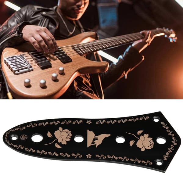 GE103 JB Style Basguitar Metal Kontrolplade Sort Retro Panel