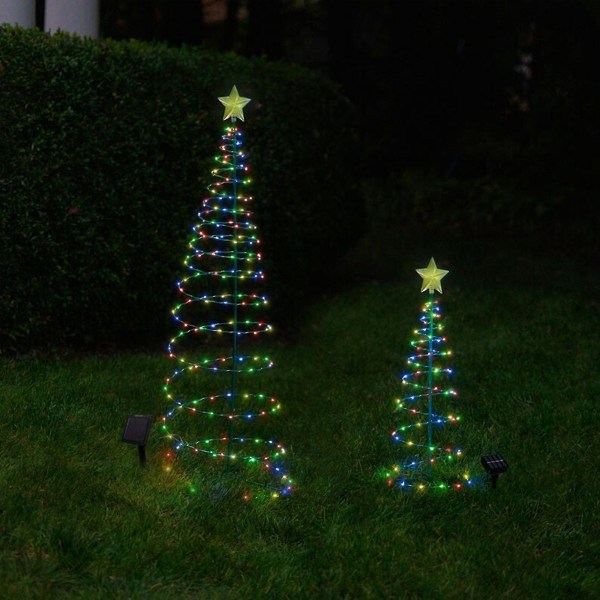 Juletræ Solar Light Xmas Party Plæne Lampe Dekoration Farverig Colorful