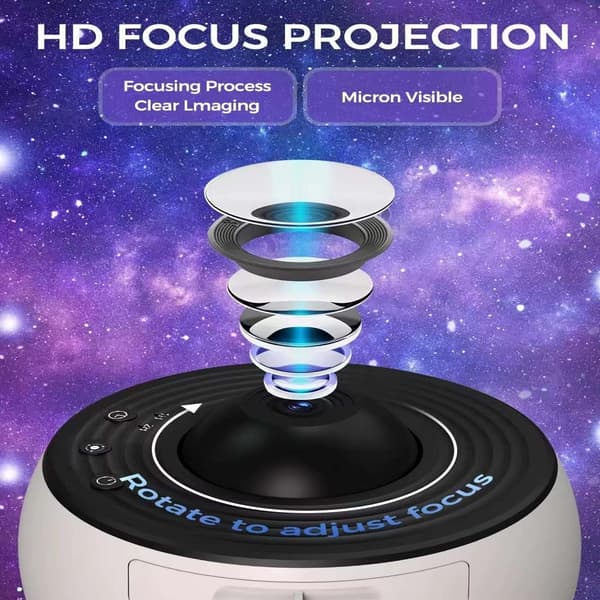 Stjerneprojektor med Planetarium LED Galaxy Lampe hvid white