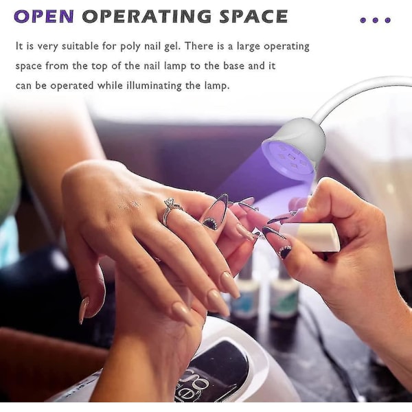 Led Uv Nail Lamp, Mini Lotus Hands Free Light Roterbar Nail Dryer Quick Dry Nail Polish Curing Lamp