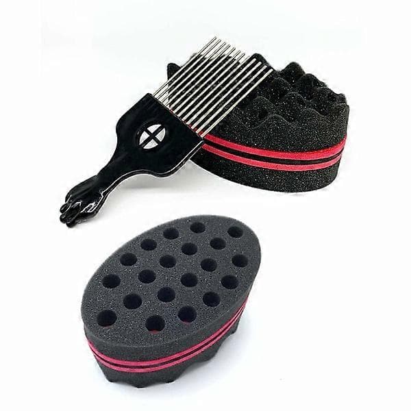 Magic Curl Sponge Twist Sponge Dubbelsidig hårborste Svamp Hårsvamp Twist Curl Svamp
