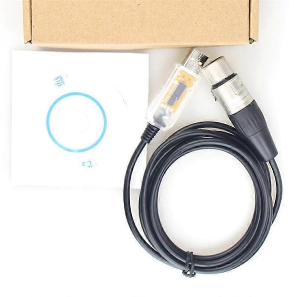 【BQ】USB til interfaceadapter LED DMX512 Computer PC Scenelyskontroller Lysdæmper, Adapterkabel