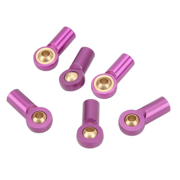 6 stk. lilla aluminiumslegering M3 styrestangsende kugleled til 1/10 RC-bil