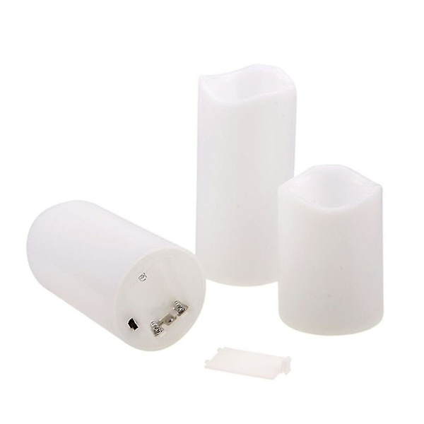 3-pack LED flimrande ljus Fjärrkontroll 12 färger Flameless Wave Edge Lamp