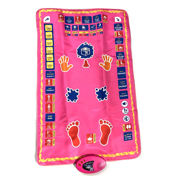 Islamisk elektronisk bönematta Muslim Musallah Namaz Mat 6 farver Pink