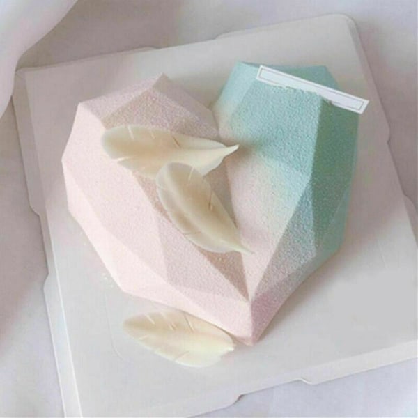 3d Silikone Hjerte Fondant Form Kage Chokolade Fondant Diy Bageforme White