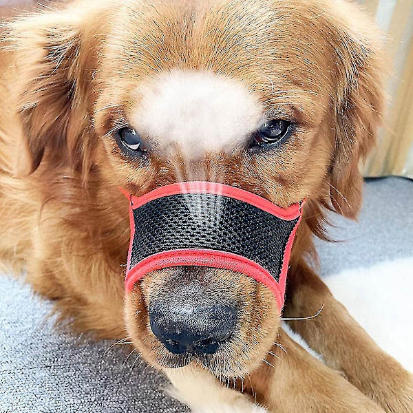 Mjuk hund munkorg Anti-biting Barking Mesh Andas husdjur cover Red L