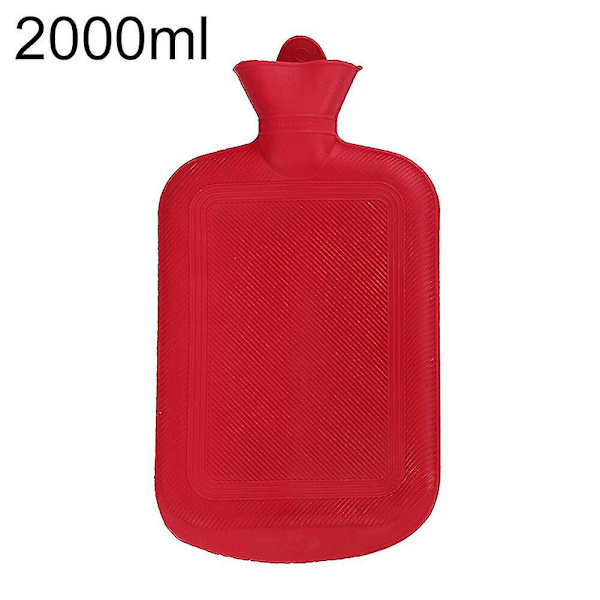 500/1000/1750/2000 ml bærbar gummi vinter varmtvandsflaskepose Håndvarmer 2000ml