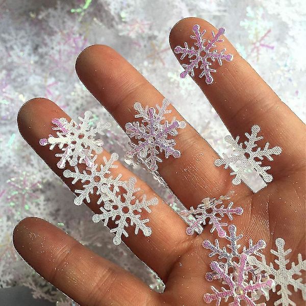1000 stykker glitrende snefnug-pynt julepynt