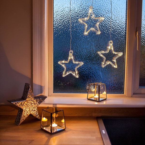 Led Star -ikkunan koristelu Joulukoristeen ajastin paristokäyttöinen