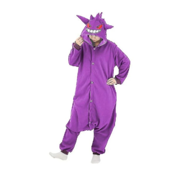 Gengar Kostym Helkroppspyjamas Halloween Jul i ett stycke Kigurumi för män kvinnor XL