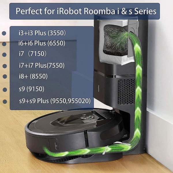 12-pack vakuumpåsar för Irobot Roomba I& S-serien smutsavfallspåsar