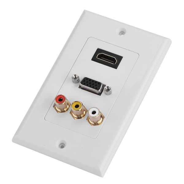 Multifunktions vægpanel med HDMI, VGA og RCA-porte