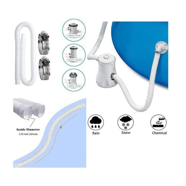 Intex Poolslange - 2 dele - 150 cm - Transparent PVC - 32 mm