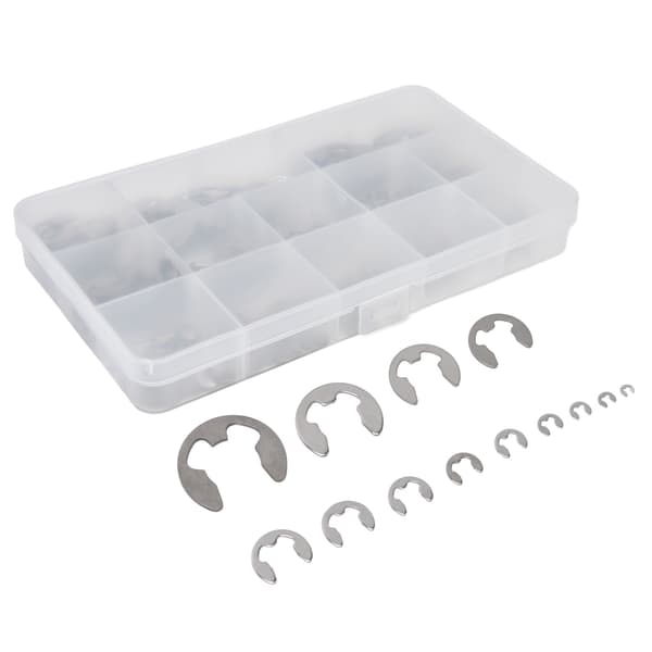 400 stk. E-klipp Circlip Låsering 604 Rustfritt Stål Sortimentsett Kit for Lager
