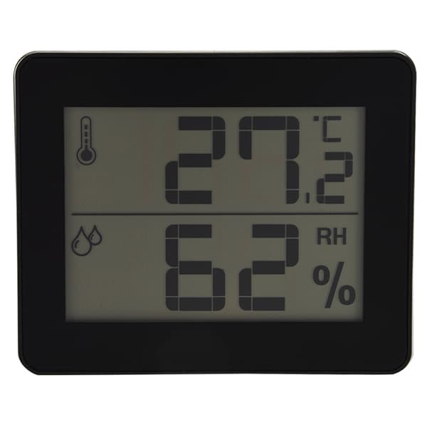 Digital indendørs temperatur- og luftfugtighedsmåler (sort)