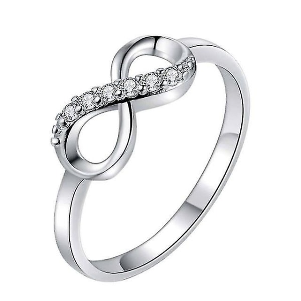 Nyt design Legering Krystal Twist Infinity Vielsesringe Kompatibel med Kvinde Guld Sølv Farve Ring Statement Smykker Fest Gave Engros 8