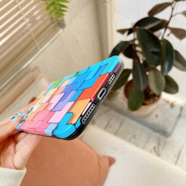 Farverigt 3d Block Case Til Iphone 12 Mini 11 Pro Max Stilfuldt Creative Se 2020 7 8 Plus X Xr Xs Blødt silikonecover iPhone12pro max