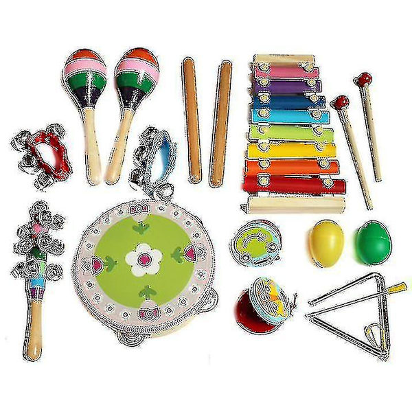 Barn musikinstrument, 14 st trä slagverk musikinstrument till