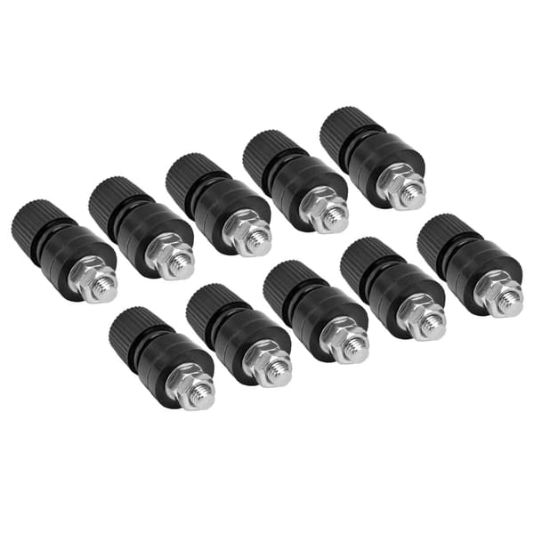 10 stk. bindestolpe M6 gevind messing nikkelbelagt svejseterminal Stud Connector 0‑380V Sort