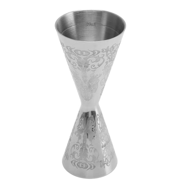 Dobbelt Hoved Cocktail Jigger Rustfrit Stål Målekop 30ml 45ml Graveret Bartender Værktøj til Hjemmebar