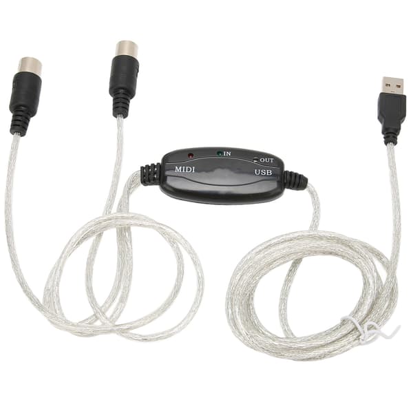 USB til MIDI Kabel Konverter 16 Kanaler PC til Synthesizer 2 i 1 MIDI Ledningsadapter for Windows Datamaskin