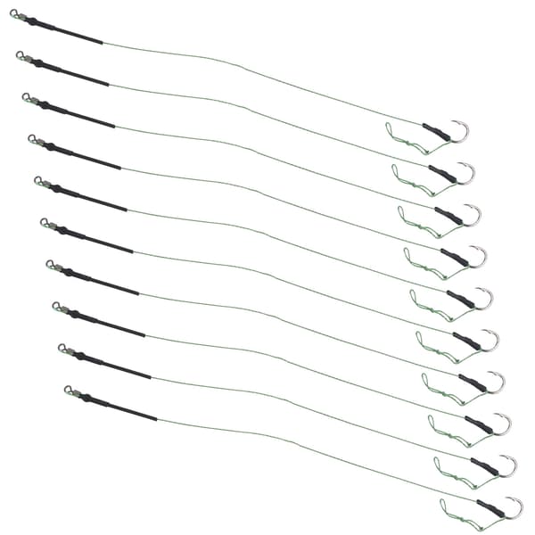 5 sæt karpefiskeri hårrigge med metalkroge og maddingtråd