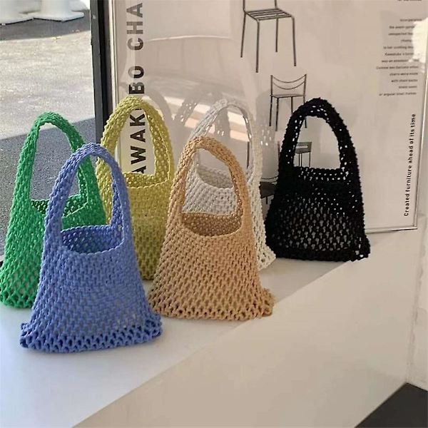 Handväska med ihålig mesh för kvinnor, gul yellow