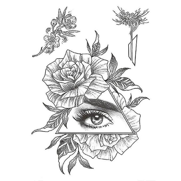 Blomstervandtæt skønhedsmærkat for voksne, midlertidige tatoveringsmærkater, der kan fjernes