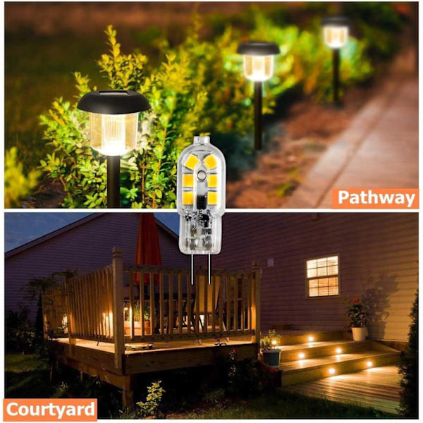 12V G4 LED-polttimo, 1W vastaa 10W halogeenilamppua, 200LM välkkymätön, 10 kappaleen pakkaus