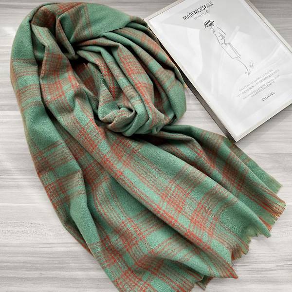 Vinter Halsduk Halssjal Med Bekväm Andas Pashmina För Utomhus Fisketur Dejting Shopping Grass Green