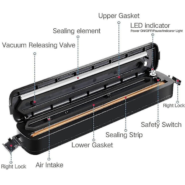 Hhcx-kewer New Electric Vacuum Sealer Bags Sealing Machine Packaing Min Kitchen Sous Vide Product