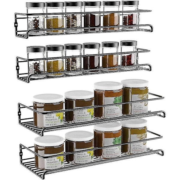 2 Pack ripustettavat maustetelineet Järjestäjä seinään kiinnitettävät säilytyshyllyt keittiön kaappiin