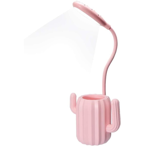 Skrivebordslampe, bordlys usb med berøringsfølsom bryter leselys Pink