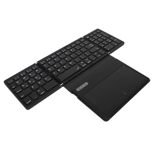 Foldbart Bluetooth-tastatur Lav Latency Bluetooth 5.1 Tastatur i fuld størrelse med stor touchpad til IOS til Android til Windows