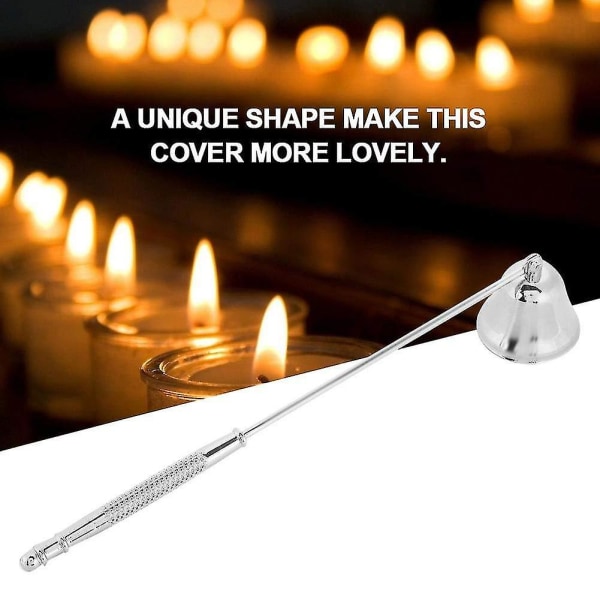 Kynttilän nuuska, ruostumattomasta teräksestä valmistettu pitkäkahvainen kynttilän tulppa Turvallinen sammuttimen nuuska liekin sammuttamiseen Silver