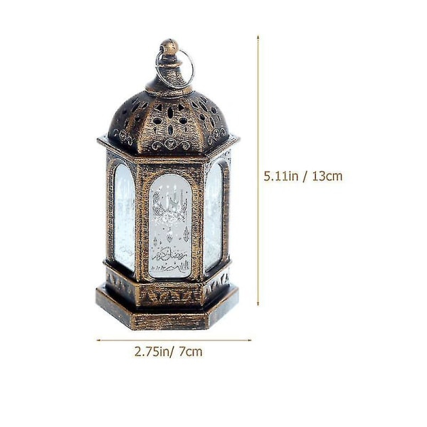 2 stk arabiske ramadan lanterner marokkanske lampe dekorationer Eid Al-fitr vind lampe dekorationer