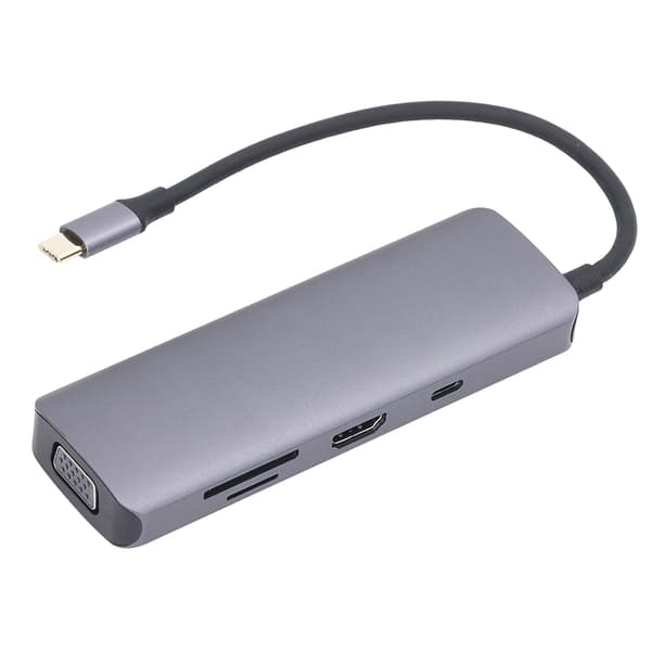 9 i 1 USB C Dockingstasjon Aluminiumlegering Dobbel Skjerm Hub Adapter