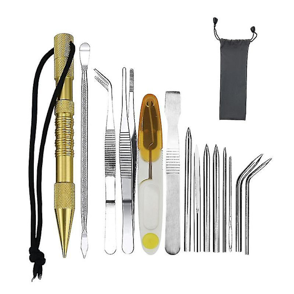 Marlin Nail Paracord Nål Set Armband DIY stickverktyg gold 14-piece set