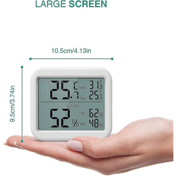 Digital termohygrometer, stor inomhus-lcd-termometer, temperatur