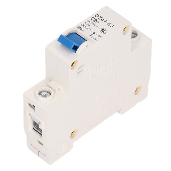 Strömbrytare Mini 1P MCB DIN-skena Montering 6000A Brytförmåga 230V 400V 20A för Hem