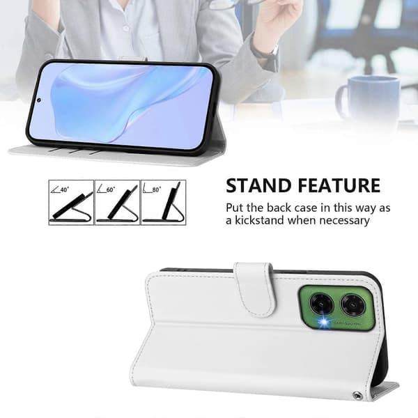 【BQ】Lanyard PU-etui til Motorola Moto G35 White